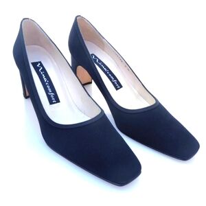 Nina Navy Blue Ladies Leather Sole Heel Shoes 6 M Vintage